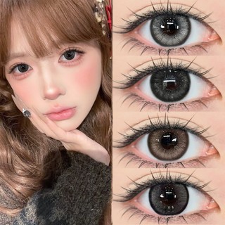 【ซื้อครบ2คู่แถม ยาหยอดตา+ดินสอเขียนคิ้ว】Midroo【FDA approved✅】เลนส์แฟชั่น Thai Tea Gray/Black ค่าสายตาสั้น Contact Lens