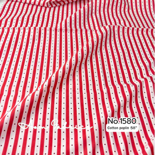 Aom Fabrics🌷ผ้าคอตตอนป๊อปลิน No.1580-1585 น่ารักมาก ผ้านิ่ม หน้ากว้าง 58 นิ้ว ผ้าเมตรนำเข้า พร้อมส่ง