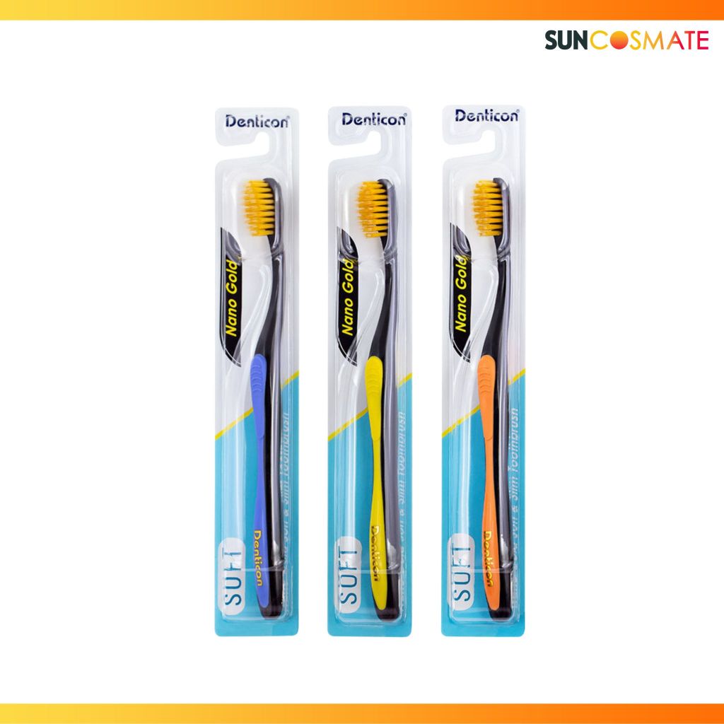 📢1 แถม 1 Denticon Nano Gold soft&lim toothbrush เดนติคอน นาโน โกลด์ แปรงสีฟัน ซอฟท์แอนด์ลิม