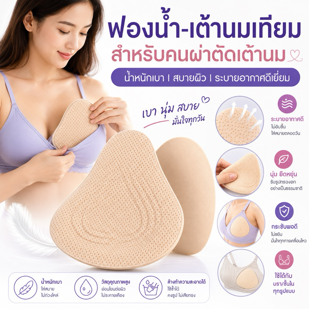 🔥Live ลด 50% ✅ ฟองสำหรับคนผ่าตัดเต้านม เสื้อในสำหรับคนผ่าตัดเต้านม