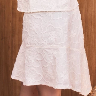 Sistersfabric - Peony midi skirts กระโปรงเฉียงมีซับในเป็นซิปข้าง ( Sistersfabric x preawji )