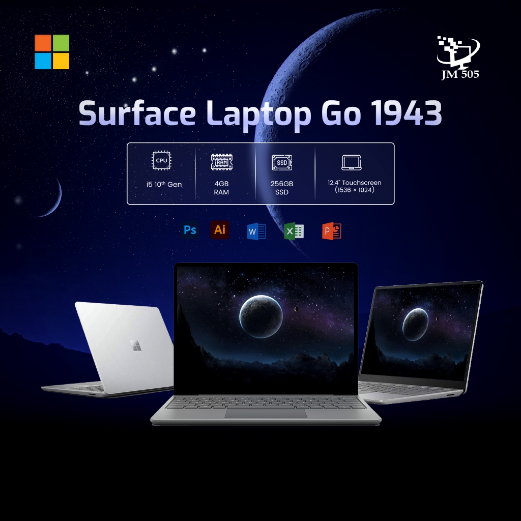 [2nd Hand] Microsoft Surface Laptop Go 1943 — Core i5-10th Gen / 8GB / 256GB SSD / 12.4” Touchscreen
