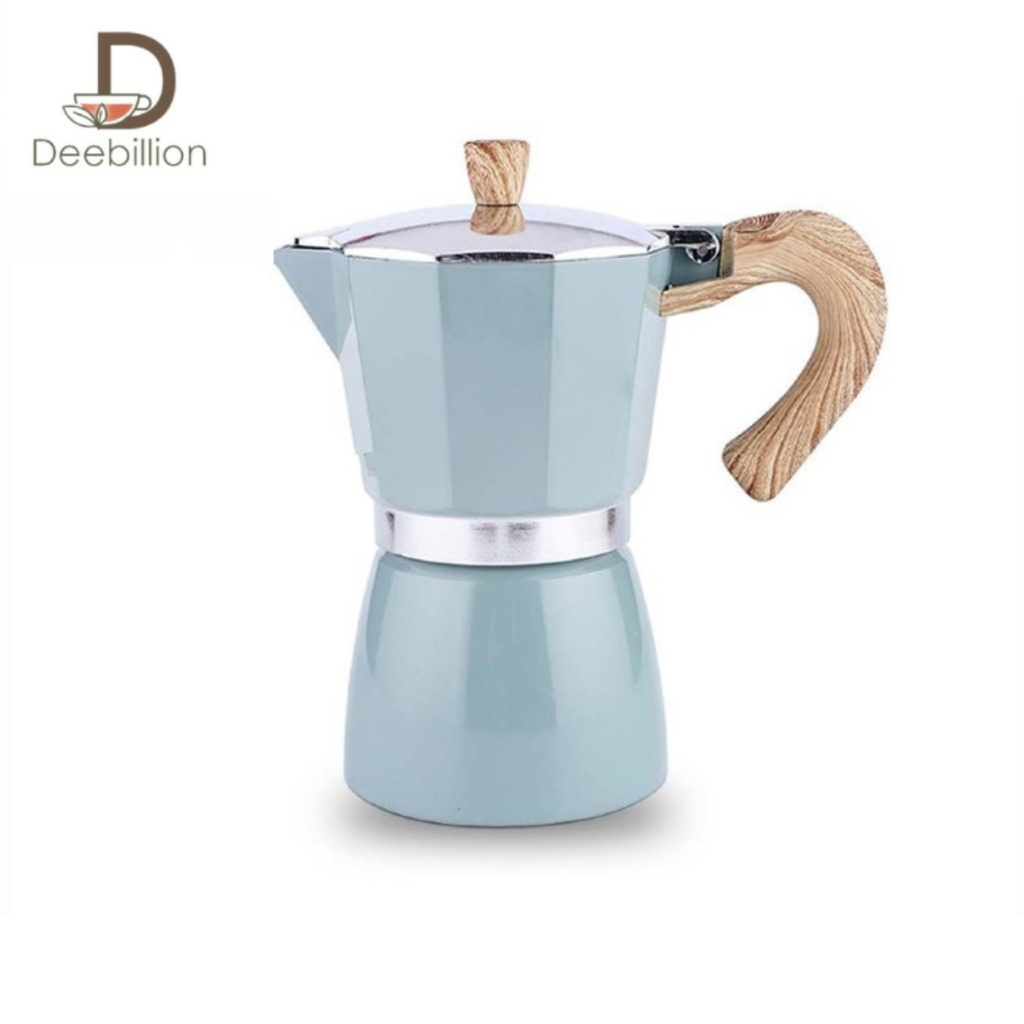 กาต้มกาแฟสด หม้อต้มกาแฟแรงดัน Moka Pot หม้อชงกาแฟ ชงได้หลายเมนู espresso,Late อื่นๆ ขนาด 150ml 300ml Deebillion