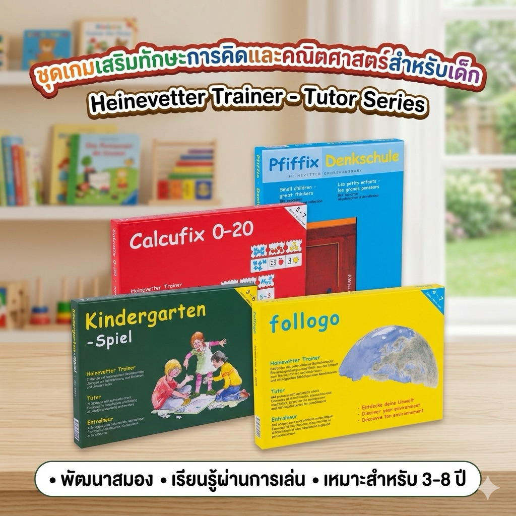 [พร้อมส่ง] Heinevetter Trainer เกมกระดานฝึกสมอง เยอรมัน คณิตศาสตร์ เด็ก 3-8 ปี ของเล่นเสริมพัฒนาการ ตรรกะ เชาวน์ปัญญา