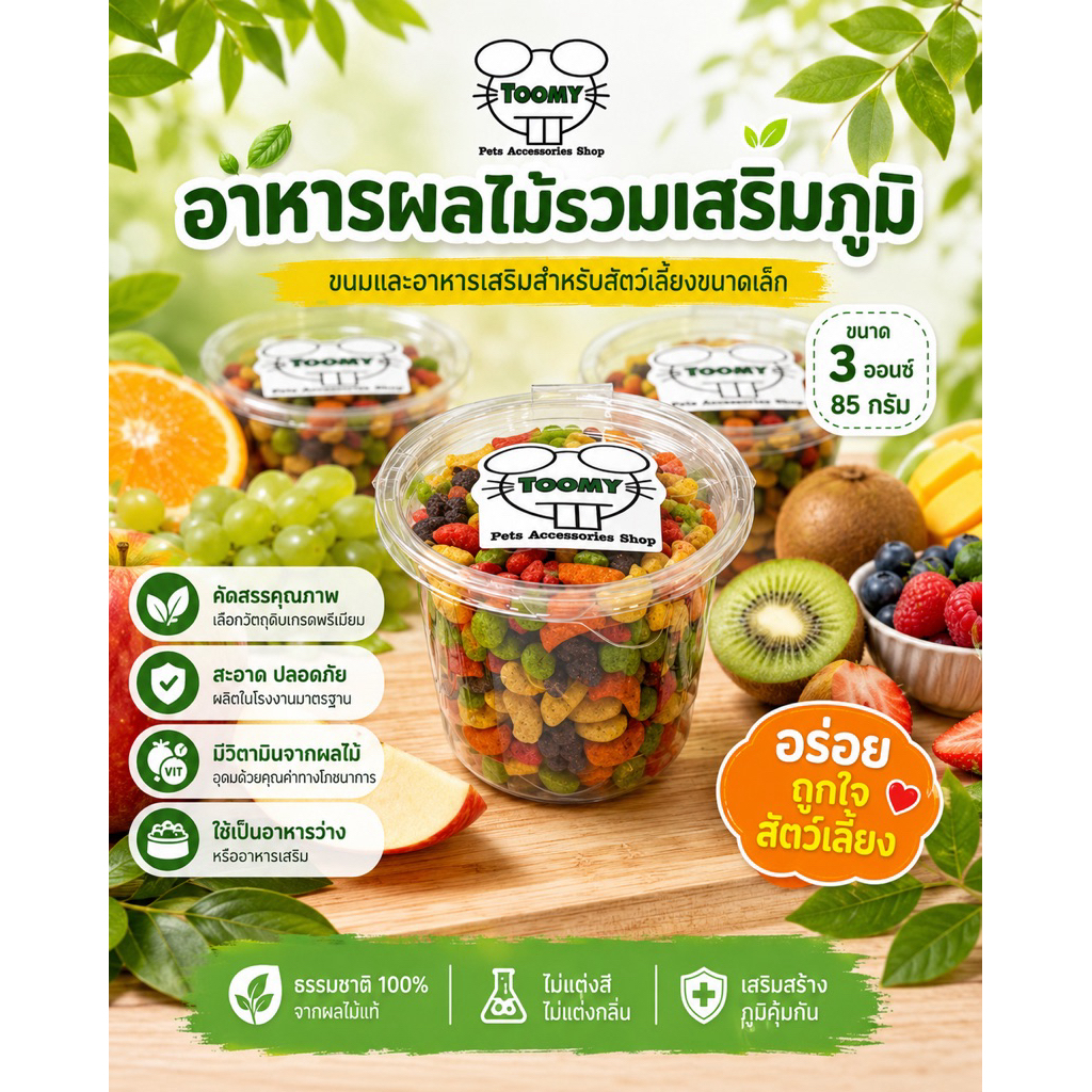 อาหารผลไม้รวมเสริมภูมิ (ขนาดกระปุก 3 ออนซ์)