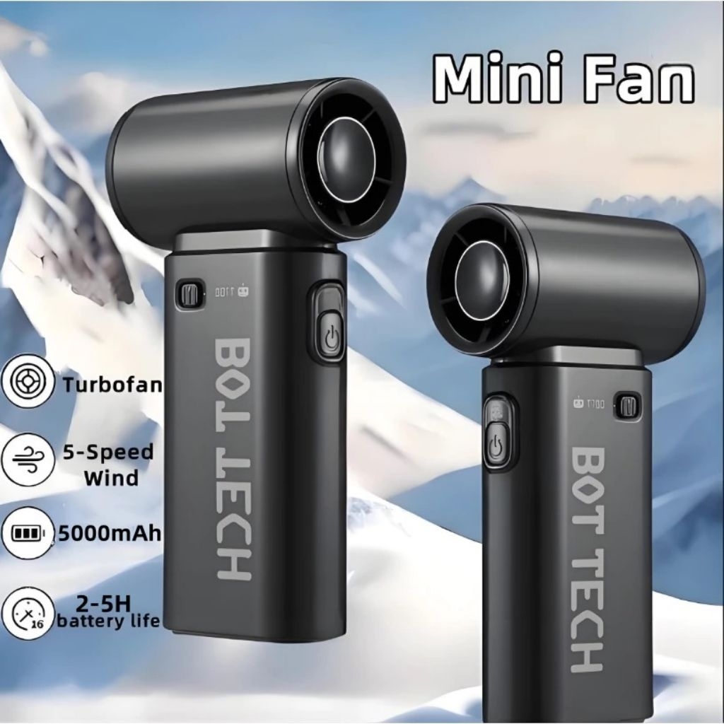 พัดลมมือถือ BOT TECH 5000mah ของดี พัดลมนักบินอวกาศ ลมแรง ปรับได้ 5 ระดับ