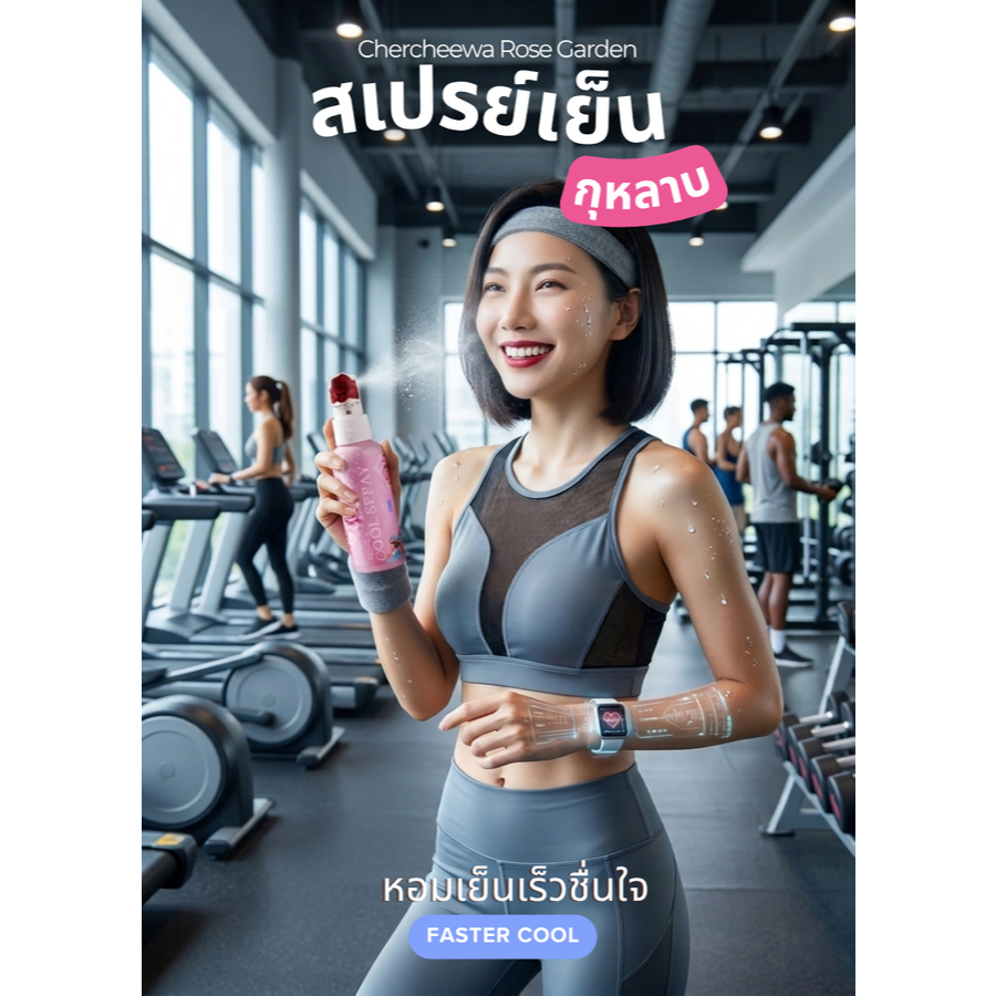 สเปรย์เย็นกุหลาบ หอมเย็นสดชื่นทันที 60 ml เฌอชีวา คูลลิ่งบอดี้สเปรย์ ดับร้อน ชื่นใจ หอมไทยเย็นไทยสไตล์
