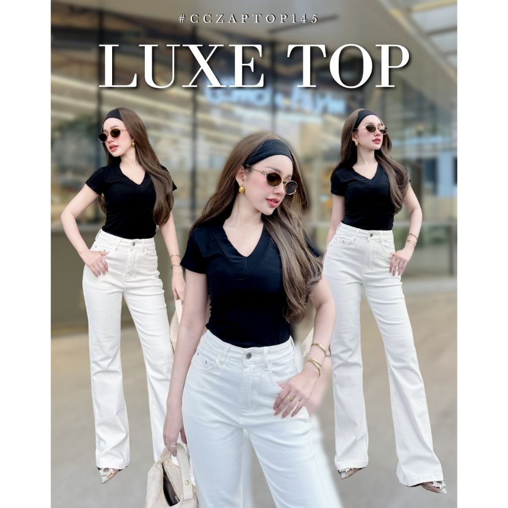 Chuuclothing Linear top [พร้อมส่ง ดำ ขาว พีนัท] เก็บโค้ดหน้ากิจกรรม