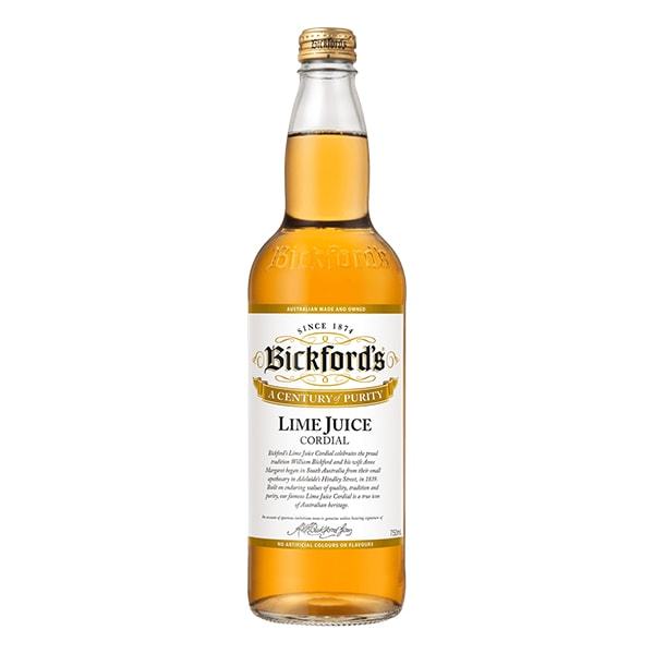 Bickford's Lime Cordial 750 ml 1 bottle บิกฟอร์ด น้ำมะนาวผสมไซรัป 750 ml 1 ขวด
