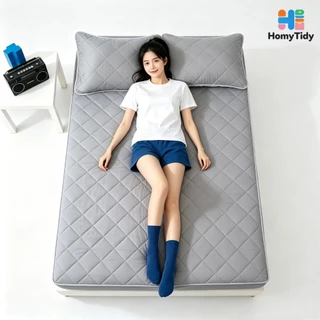 ผ้าปูที่นอน กันน้ำ100% PU ปลอกที่นอน ป้องกันไรฝุ่น ซักเครื่องได้ ซับในหนาพิเศษ 3/3.5/5/6 ฟุต