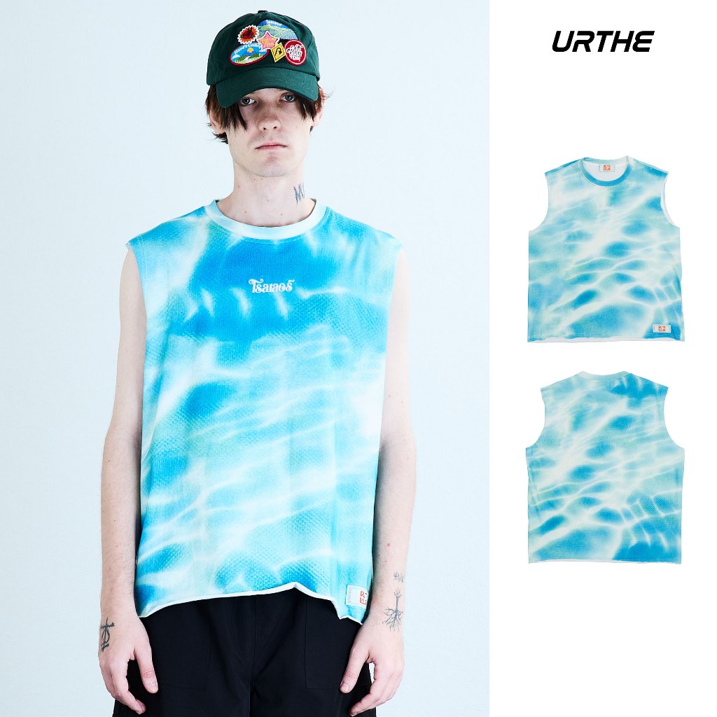 URTHE - เสื้อกล้าม เสื้อแขนกุด รุ่น SUMMER WAVE SLEEVELESS SHIRT - Col. ROLLOR KLUB BAAN HOUSE