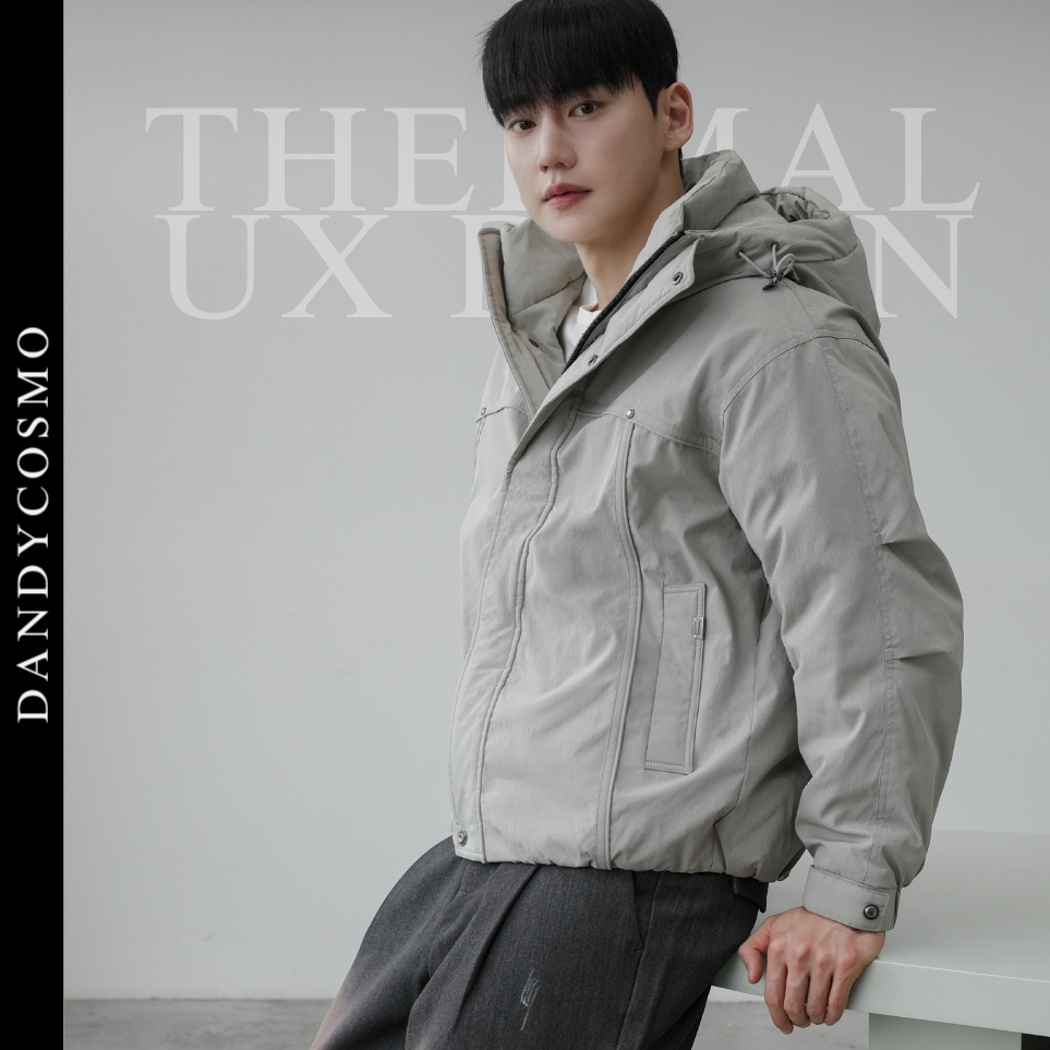 DANDY COSMO | [2สี] THERMALUX Down Jacket แจ็กเก็ตกันหนาว ดีไซน์ฮู้ดคอตั้งพรีเมียม ใส่แล้วดูอบอุ่น มีสไตล์