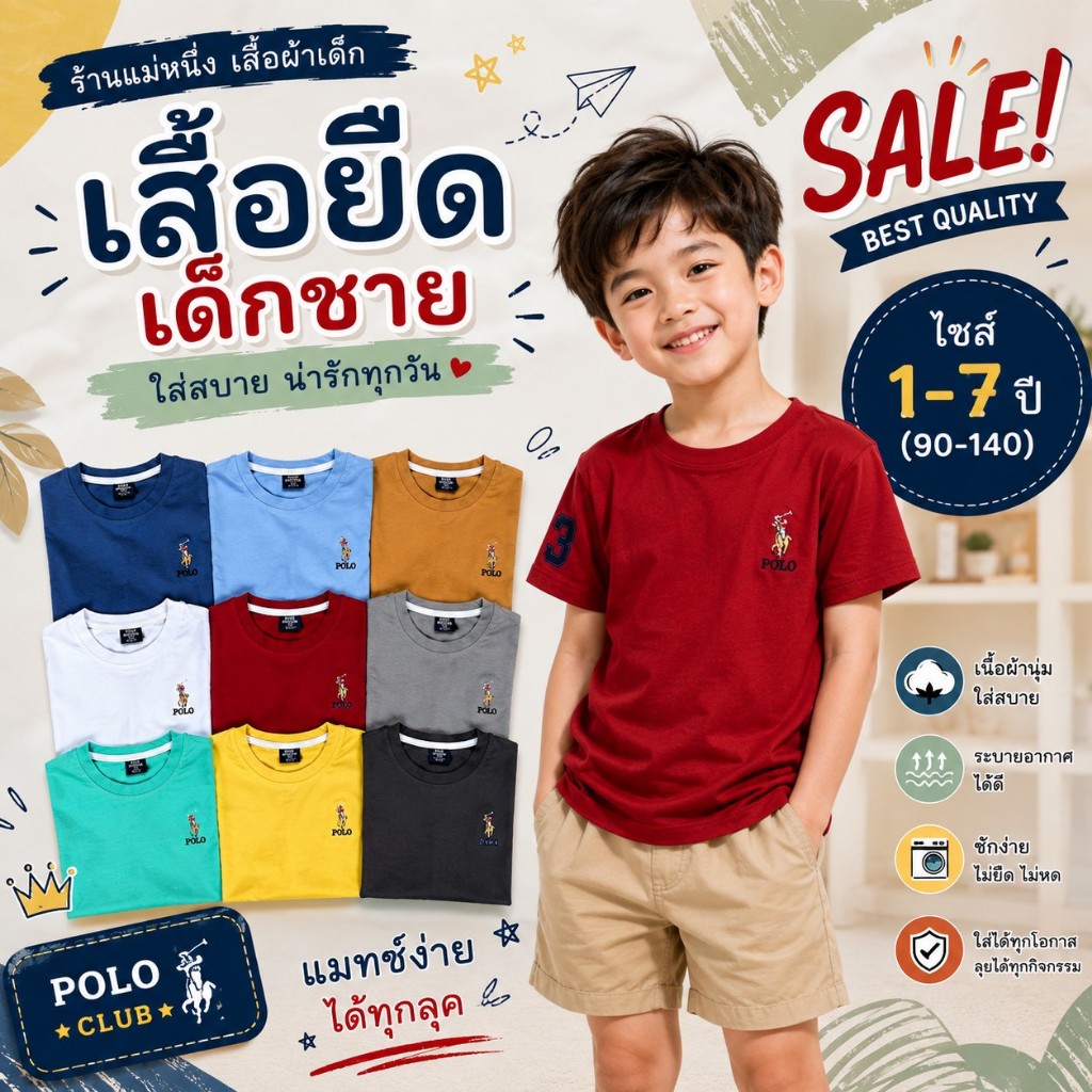 เสื้อยืดคอกลมสีพื้นปักม้า ผ้านุ่มมาก ปักม้า สีสด ไม่หด ไม่ย้วย นุ่มเด้ง