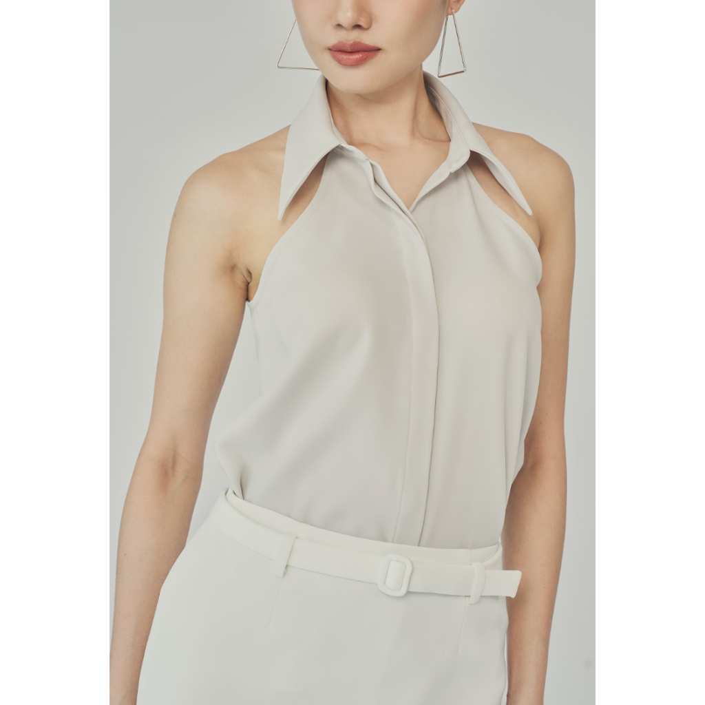ORCHIDA - Halter Neck Collar Top