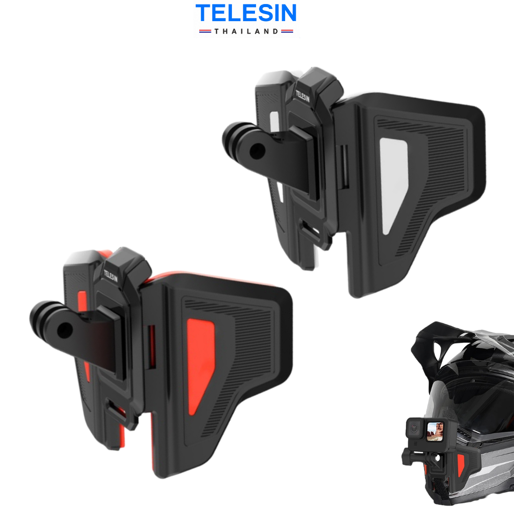 TELESIN GoPro , DJI Action 6 / 5Pro / 4 / 3 , Insta360 ที่ยึดแอคชั่นแคม กับหมวกกันน็อค