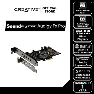 CREATIVE SOUND BLASTER INTERNAL AUDIGY FX PRO การ์ดเสียงภายใน (Internal Sound Card) แบบ PCIe สำหรับคอมพิวเตอร์เดสก์ท็อป