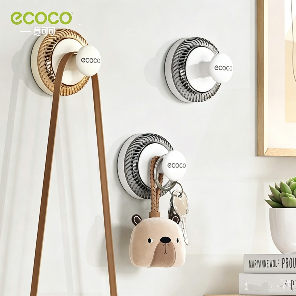 ECOCO ตะขอพลาสติก ตะขอแขวนผ้าขนหนู ติดผนัง ไม่ต้องเจาะ NO.E25227