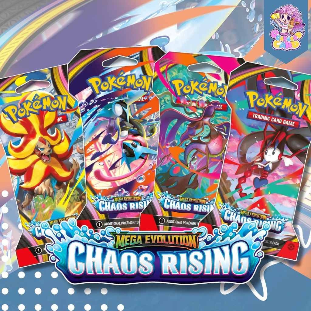 [ พร้อมส่ง ] Sleveed booster pack การ์ดเกมส์โปเกม่อน ภาษาอังกฤษ รุ่น Chaos rising (ของแท้100%)