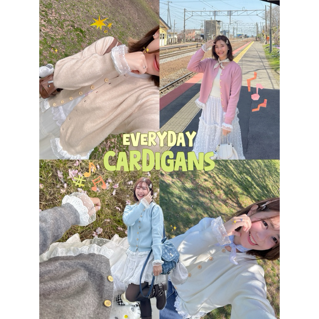 top045 -🎐✨everyday cardigans 🧥 เสื้อคลุมแต่งขอบระบายลูกไม้ 💘✨
