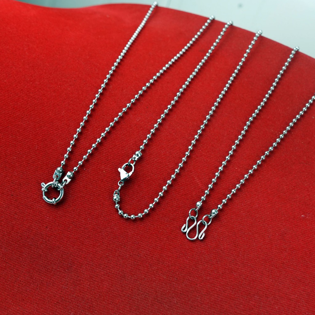 C50 ลายไข่ปลา ขนาด 2.5 มม สร้อยคอ ห้อยพระ สร้อยสแตนเลสแท้ สร้อยพระ stainless necklace