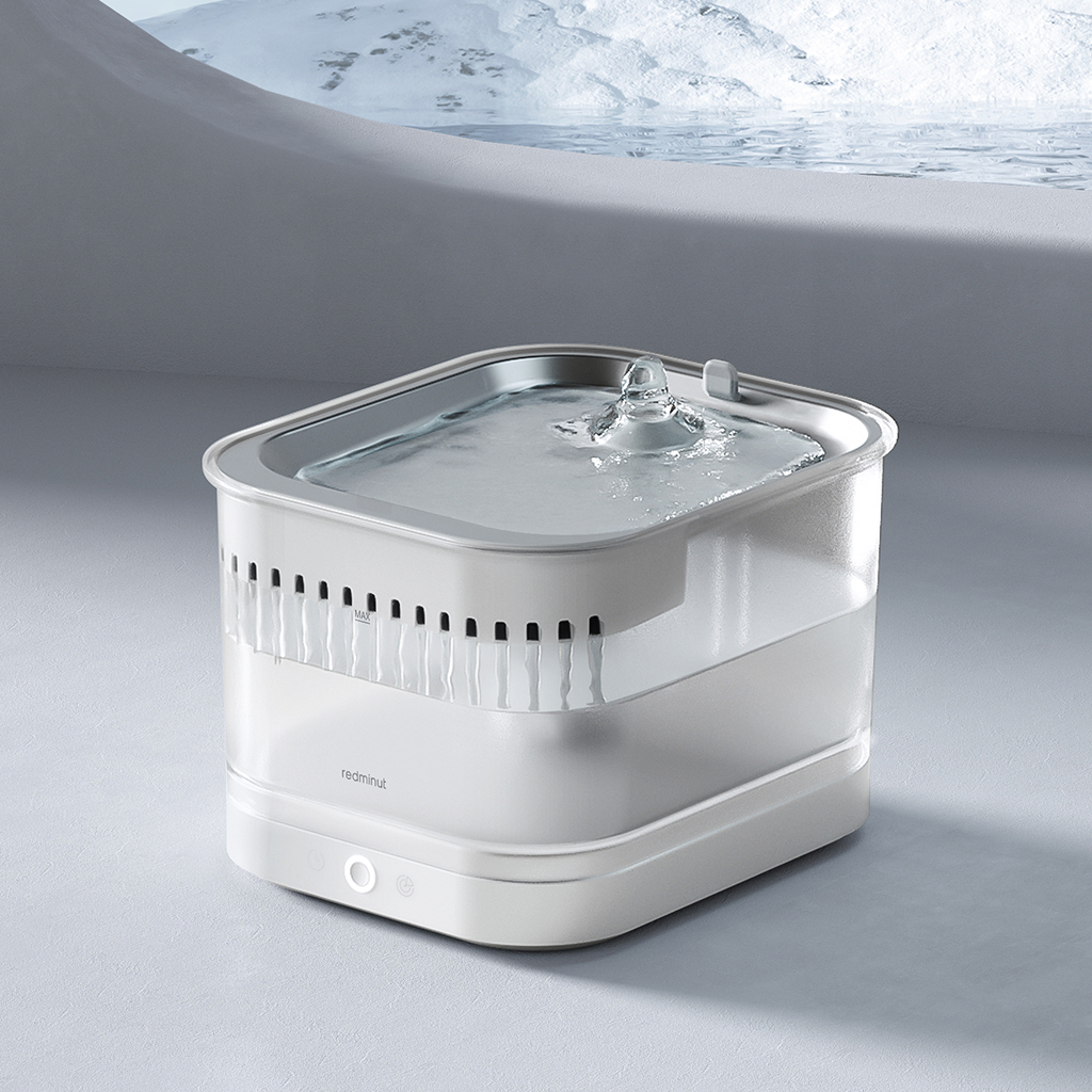 HYKI - [ประกัน1 ปี] น้ำพุแมวไร้สาย Redminut นวัตกรรมใหม่ ไร้ปั๊ม ใช้ระบบกังหันจ่ายน้ำ แบต 7500 mAh ความจุ 2.5 ลิตร