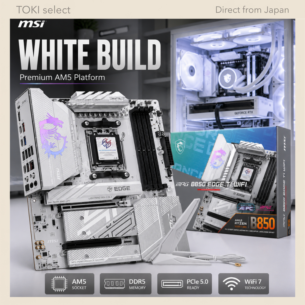 MSI MPG B850 EDGE TI WIFI ATX Motherboard AM5 DDR5 PCIe 5.0 WiFi 7 Ryzen 9000 8000 7000