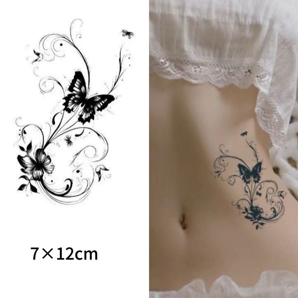 ส่งCODในไทย📦Magic tattoo สติกเกอร์รอยสักสมุนไพรผีเสื้อสวยหรู กันน้ำ ติดทนนาน ลอกเลียนรอยสักแท้สไตล์เซ็กซี่เรียบหรู
