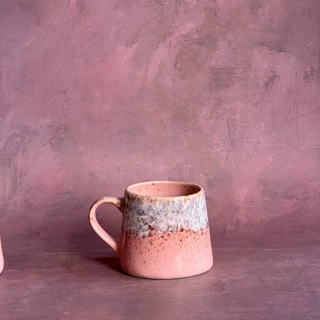 แก้วเซรามิค แก้วสีชมพูเอฟเฟค ความจุ 450 ml Mug Ceramic เข้าไมโครเวฟได้ - AT1CERAMIC