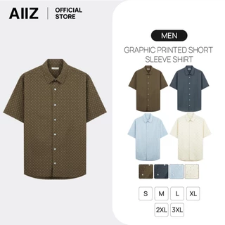 AIIZ (เอ ทู แซด) - AIIZ เสื้อเชิ้ตแขนสั้นลายพิมพ์กราฟิก AIIZ Men's Graphic Printed Short Sleeve Shirt