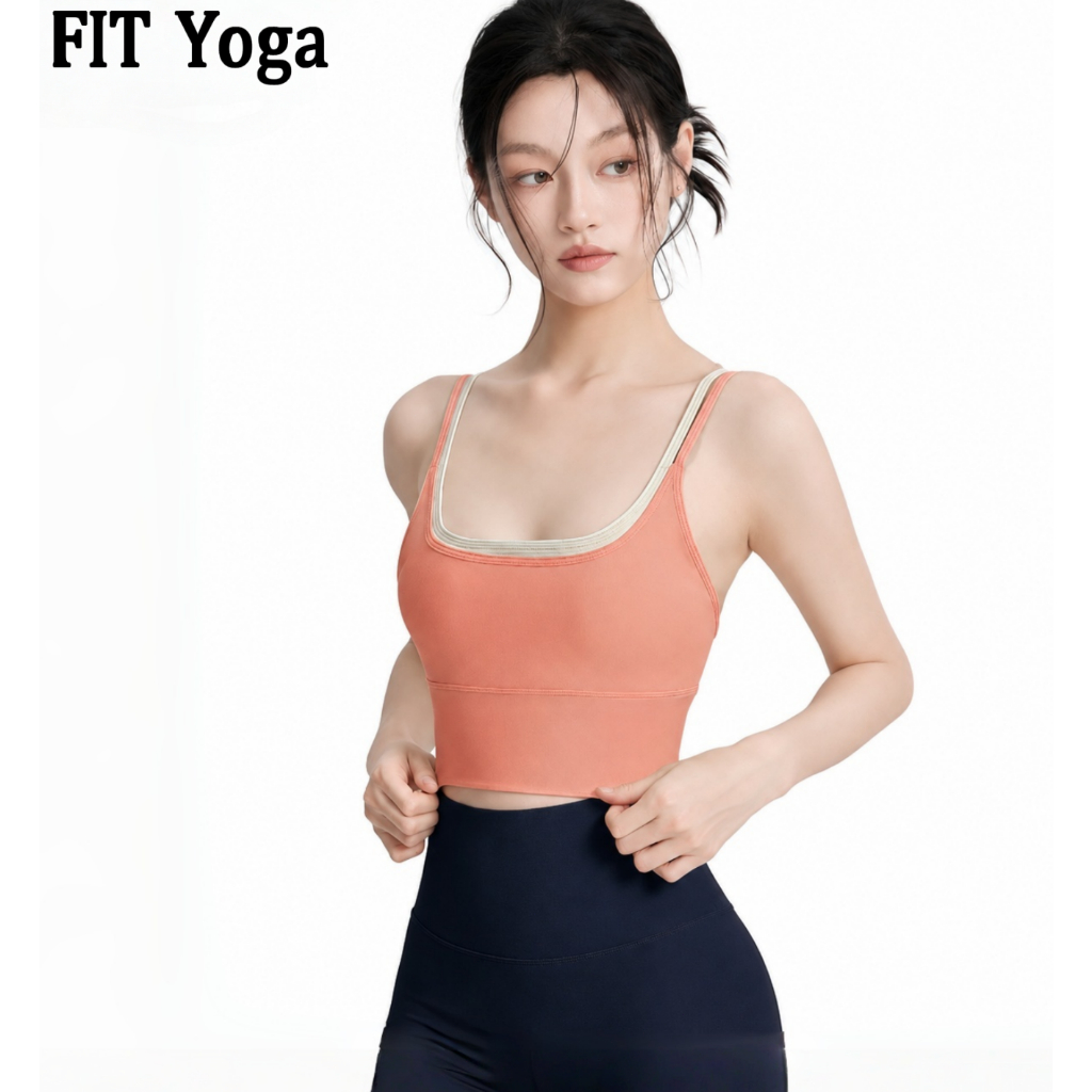 FitYoga ชุดชั้นในโยคะสตรี สายบาง เก็บกระชับหน้าอก ระบายอากาศดี แผ่นหลังสวย แบรนด์