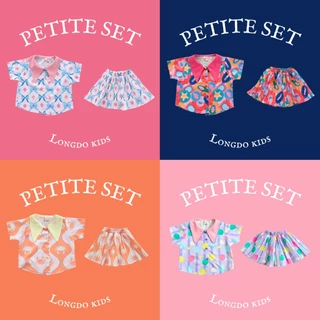 Longdopaws : Petite set ลายใหม่ ชุดเซ็ทเด็กผู้หญิง เสื้อ+กระโปรงอัดพลีท มีซับใน ผ้านิ่มใส่สบาย