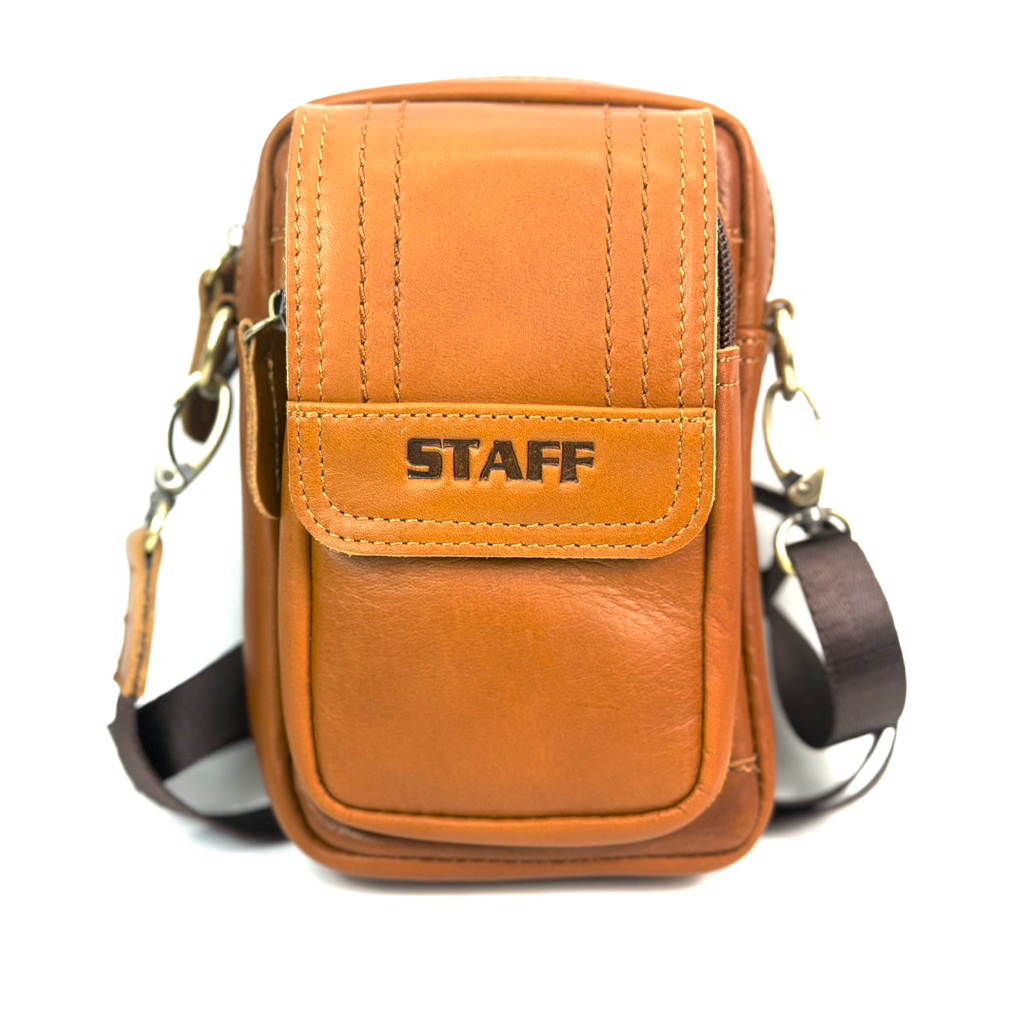 Chinatown Leather กระเป๋าหนังวัวแท้ร้อยเข็มขัดใส่มือถือได้ IPhone  promax มีสายสะพายถอดได้ST