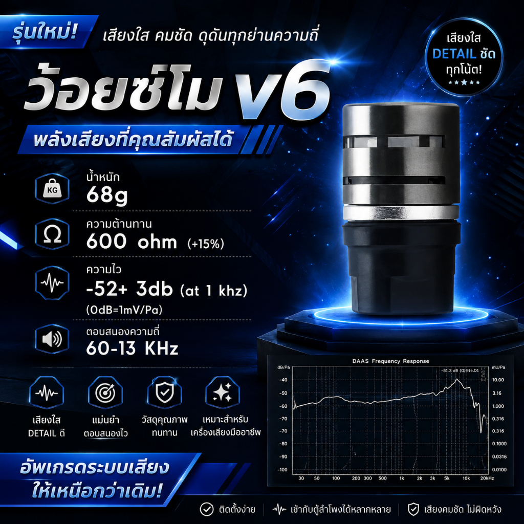 พร้อมส่งจากไทย ส่งไว ไม่ต้องรอพรีออเดอร์ว้อย v.7 อะไหล่ทดแทนไมค์ลอย ไมค์สาย ว้อยเสียงดี คุณภาพสูง ลดเสียงรบกวนได้