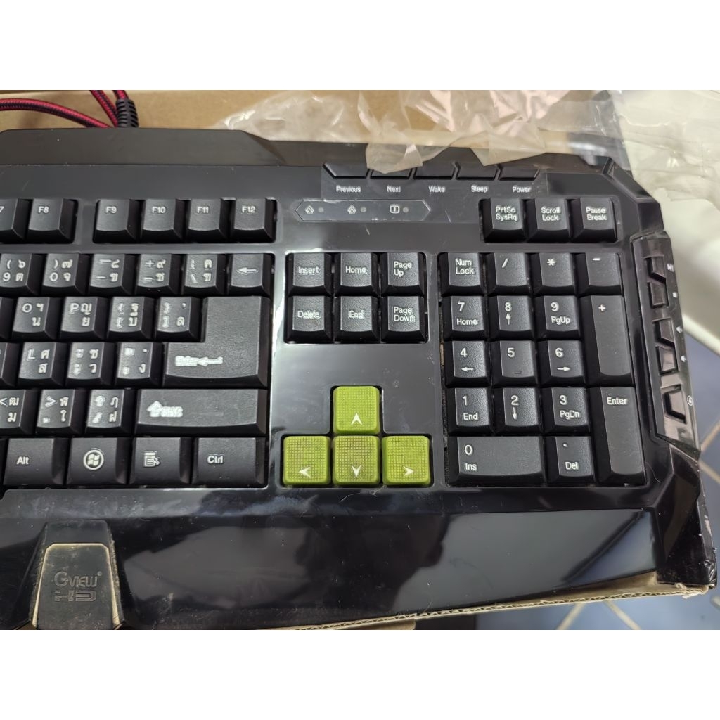 GVIEW GAMING​KEYBOARD​ กล่องไม่สวยของไม่ครบนะครับใช้งานได้ปกติ