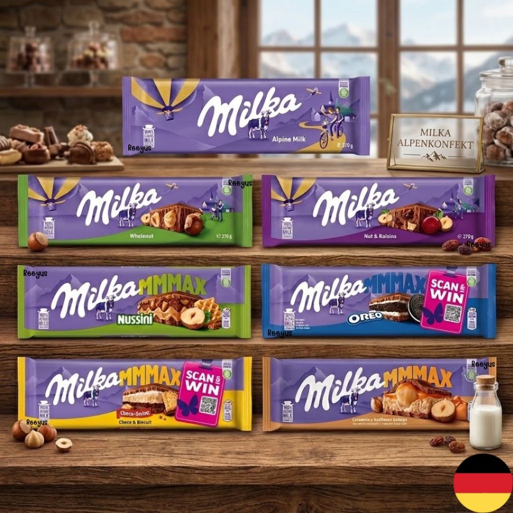 Milka Chocolate Bar ช็อกโกแลตบาร์แบบใหญ่ สินค้าจากเยอรมัน มี 7 รส 2 ขนาด