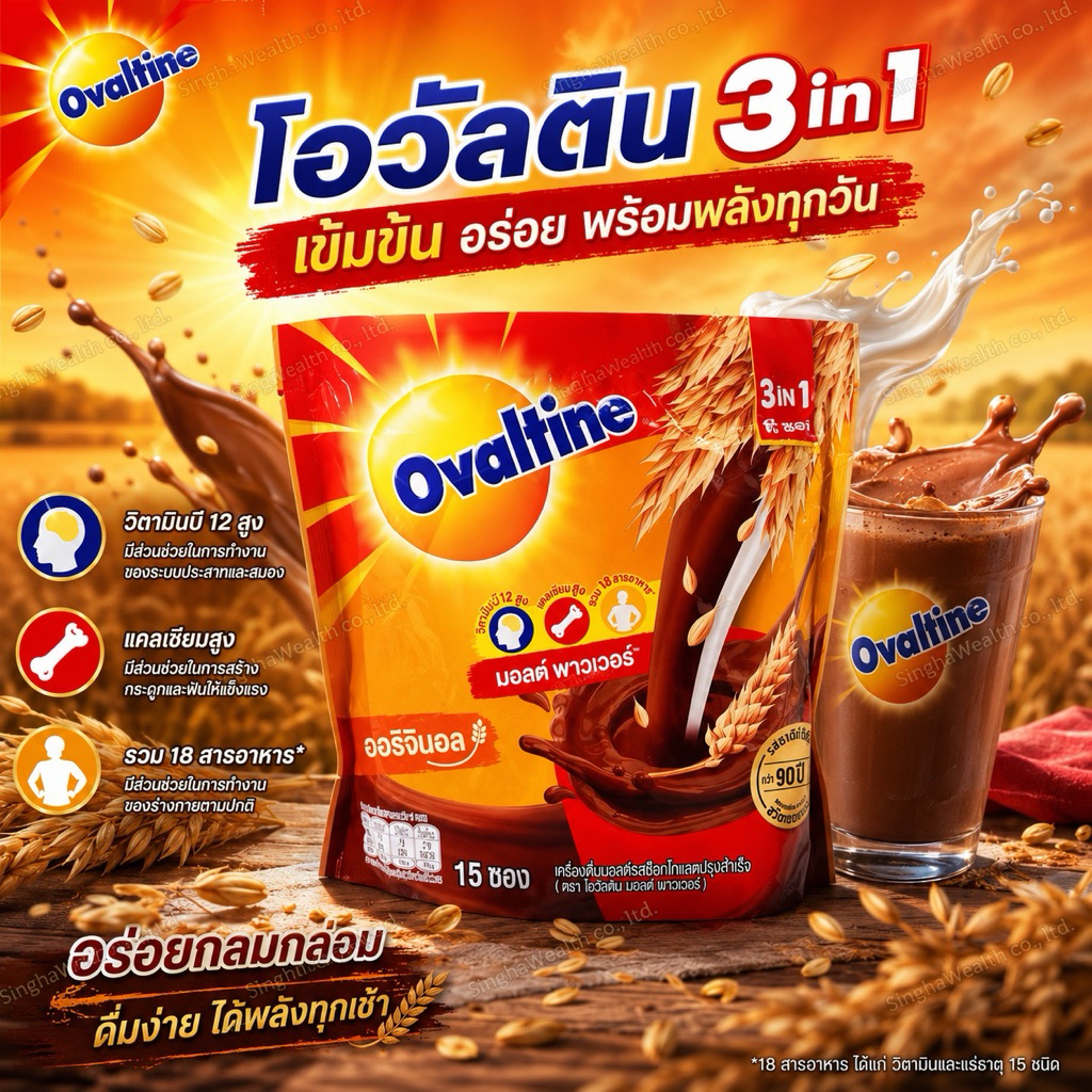 โอวัลติน 3 in. 1 ( 15 ซอง)