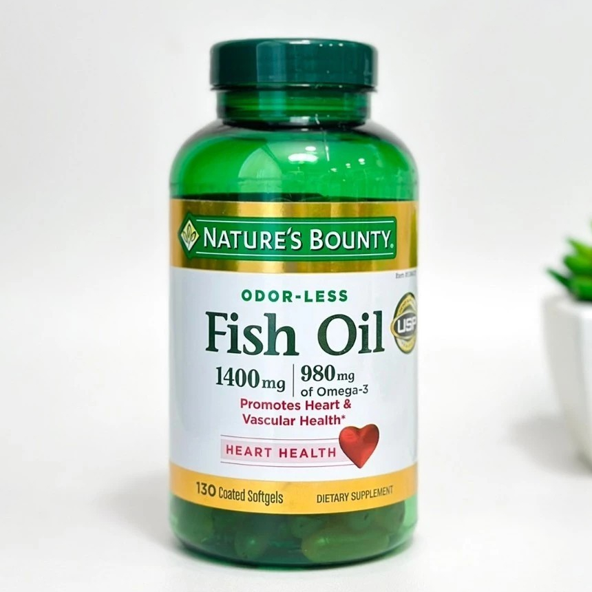 Nature’s Bounty Fish Oil,1400mg, 980mg of Omega-3 ขนาด130ซอฟเจล (ขวดเขียว)