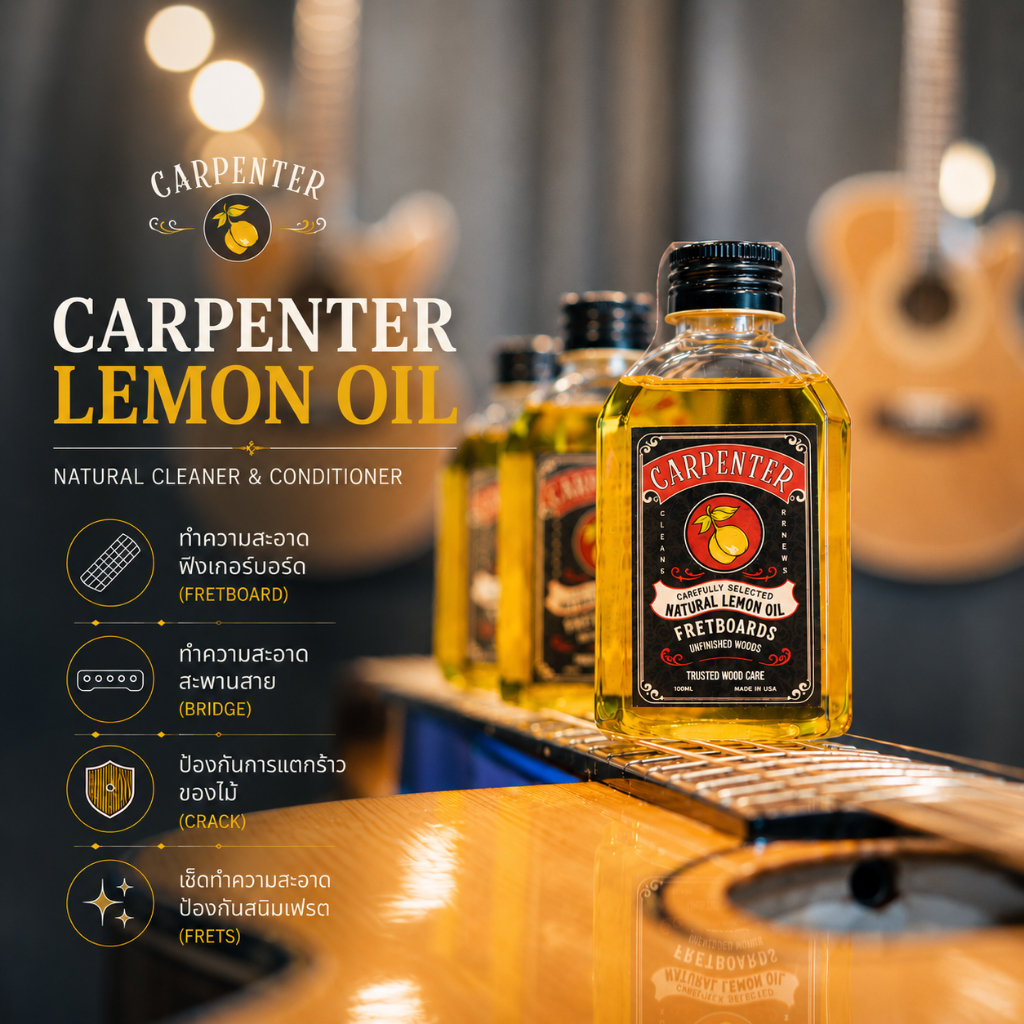 ทำความสะอาดกีตาร์ Carpenter Lemon Oil USA