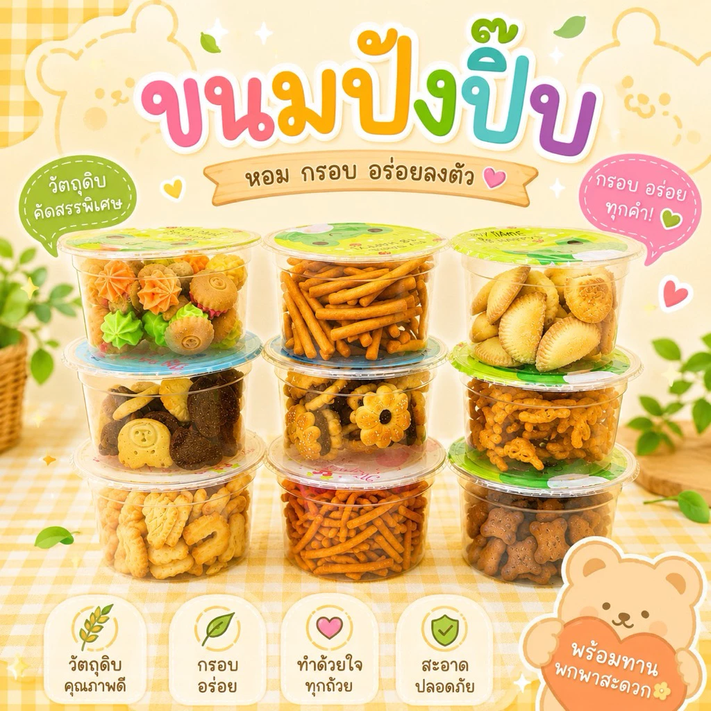 ขนมปังปี๊บ 1 โหล มี 12 ประปุก แก้วแคปซูล(แถมไม้จิ้มฟัน) มีขนมหลายแบบ หลายรสชาติให้เลือก ส่งด่วน ส่งฟรี!!!