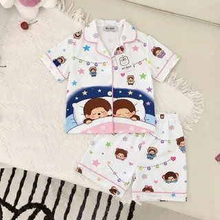 ชุดนอนเด็ก คอลใหม่มายบู ลายการ์ตูน น่ารักมาก แขนสั้น-ขาสั้น