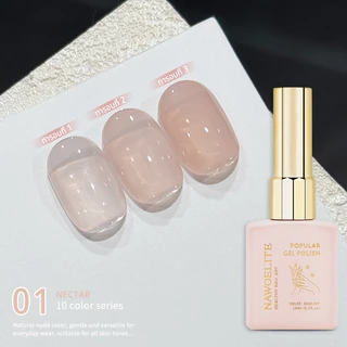 Nawoelite สีทาเล็บเจล เจลทาเล็บ สีเจล โทนสี 10 เฉด เจลทาเล็บเนื้อเจลแท้ ต้องใช้ไฟLED/UV 15ml