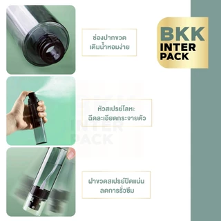 BKKPACK ขวดสเปรย์ PET 30ml-120ml ขวดแบ่งน้ำหอม แอลกอฮอล์ พกพา สีเทาใส PG11