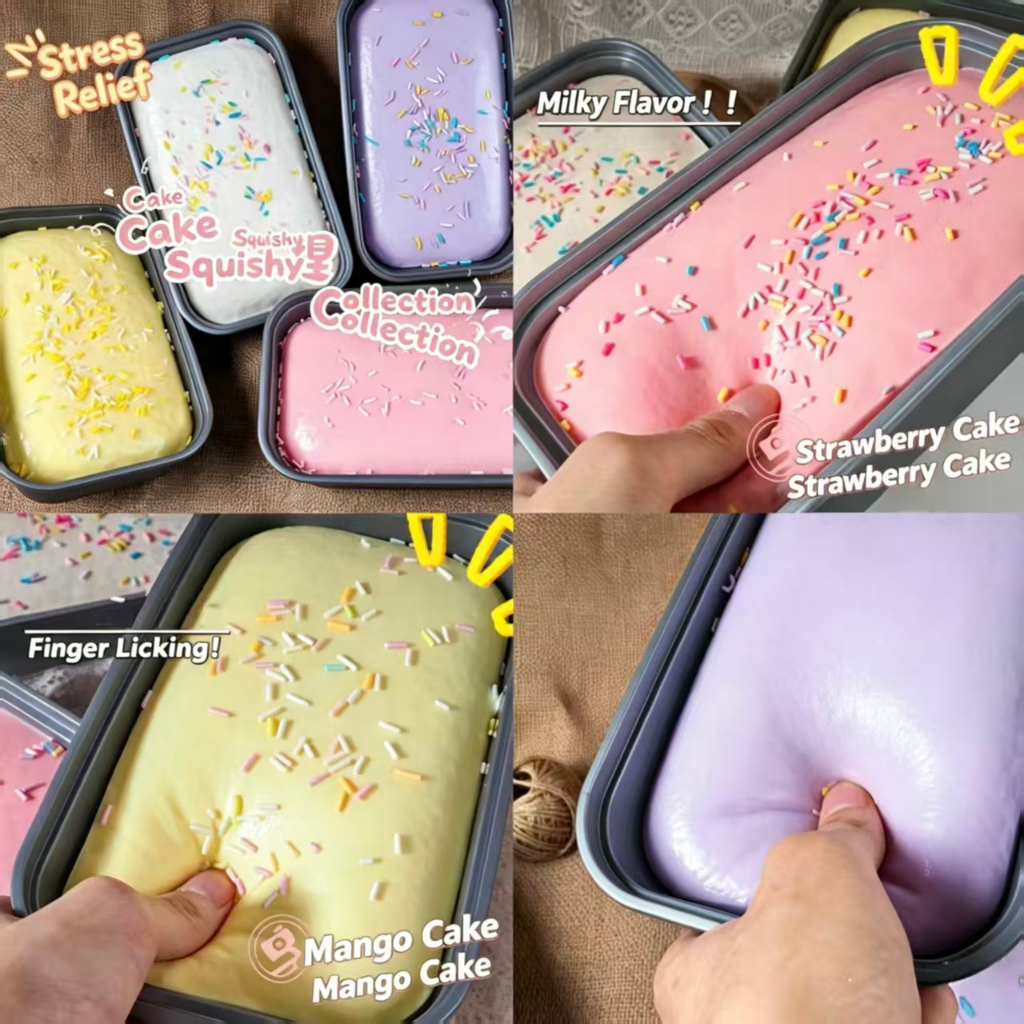 ซ้าย Kawaii เค้กช้า Rising ความเครียดบรรเทาบีบของเล่นเด็ก PU นุ่ม Dpression ของเล่นจําลองอาหารเค้กบีบของเล่น GHT