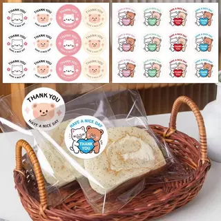 สติกเกอร์ ขอบคุณ ติดแก้ว ติดกล่อง ขนม sticker thankyou H11.12