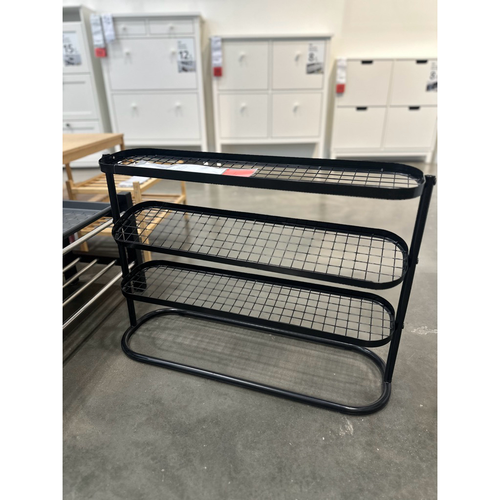 shoppingikea ÄLGANÄS แอลิอาแนส ชั้นวางรองเท้า, ดำ, 76x24x59 ซม.