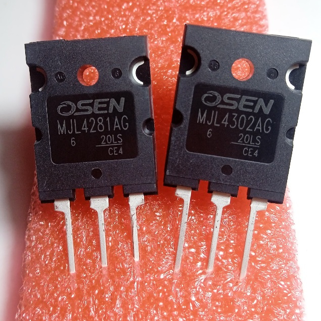 { 1คู่ 230W TO-3PL } ยี่ห้อ OSEN MJL4281AG MJL4302AG  350V 15A 230W ทรานซิสเตอร์ ขยายเสียง คลาส AB ร