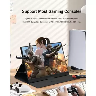จอพกพา จอภาพแบบพกพา 15.6นิ้ว 1080P IPS แบบพกพา จอคอมพิวเตอร์ Full HD หน้าจอสัมผัส คอมพิวเตอร์ 2K หน้าจอรองที่สะดวกสบาย