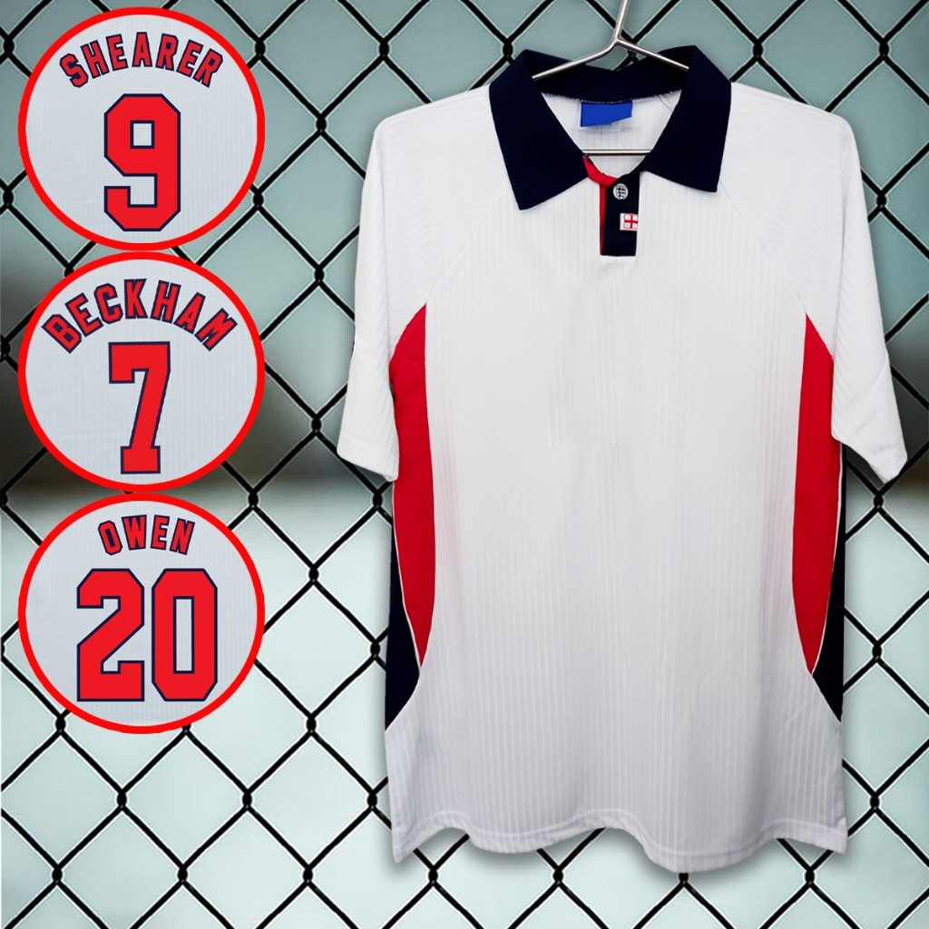 เสื้อบอลวินเทจ ทีมชาติ oังกฤษ ขาว รุ่น ฟุmuอลโลก1998  ไซส์ S-2XL  #RT0016