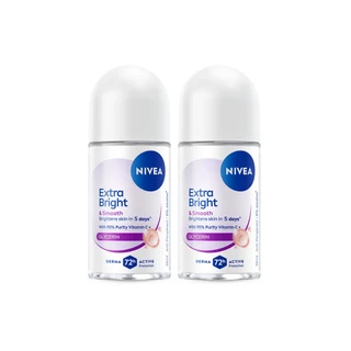 นีเวีย เอ็กซ์ตร้า ไบรท์ แอนด์ สมูท โรลออน 50 มล. 2 ชิ้น NIVEA