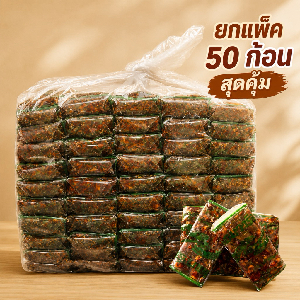 มะขามเปียกแกะเปลือก ยกแพ็ค สะอาด พร้อมปรุง รสเปรี้ยวกำลังดี(ยกแพ๊ค50ก้อน)